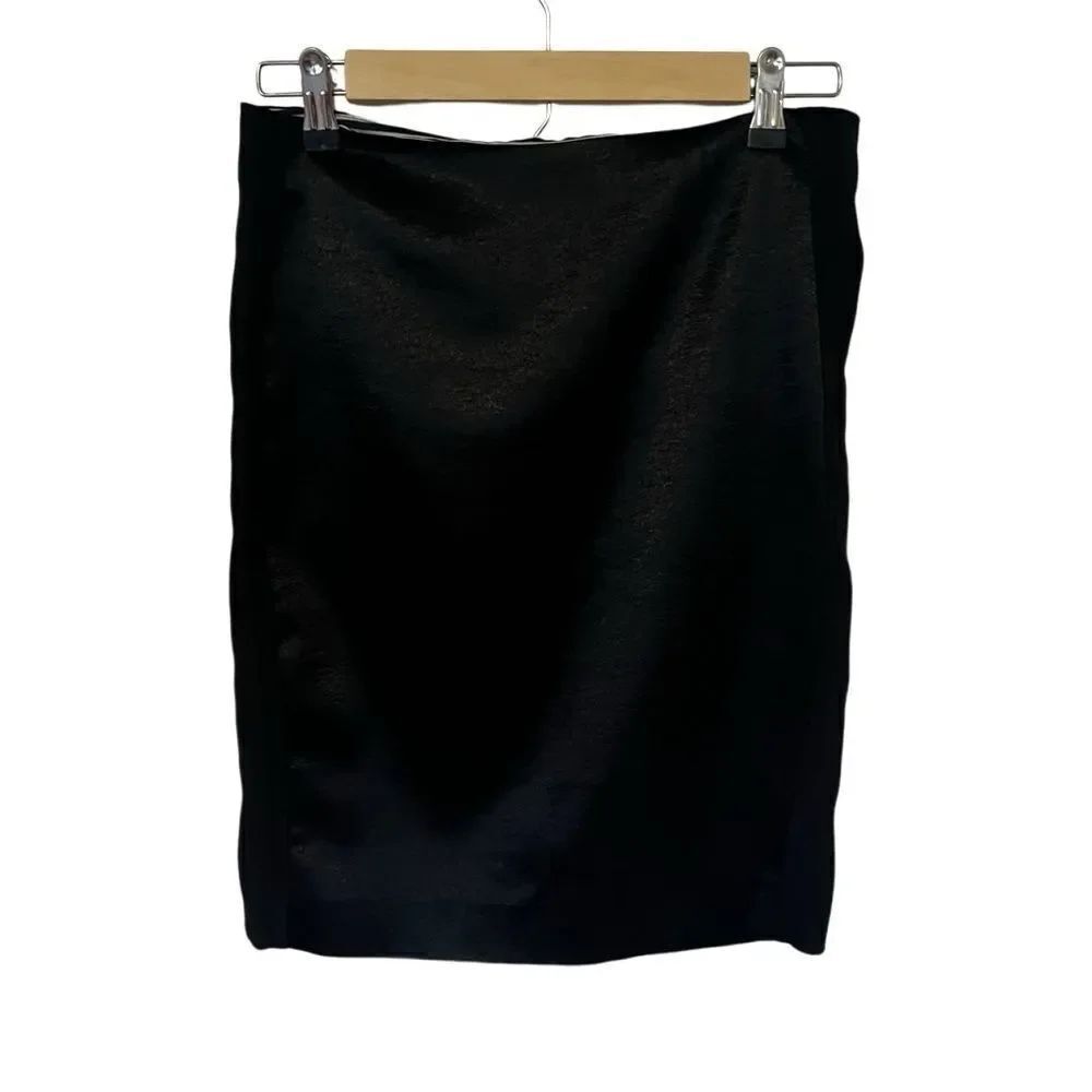 bebe Black Mini Skirt with Gathered Zippered Back. Sz 4. Great Condition!!
